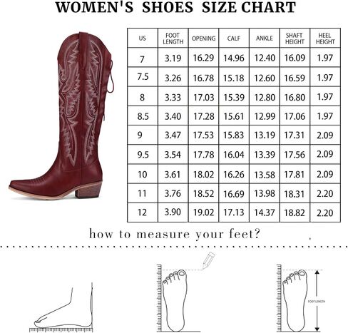 Cowboy Boots For Women Embroidered Wide Calf Boots With Back Lace Up Chunky Block Heels Pointed Toe Western Cowgirl Boot Comfortable Tall Boots for Prom Casual Trendy Shoes in Kuwait