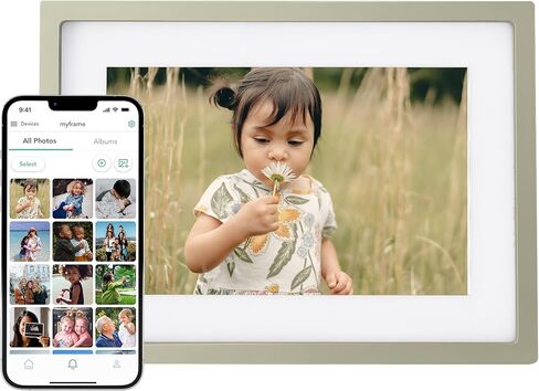 إطار Skylight: إطار صورة رقمي WiFi 10 بوصة مع حمولة من إمكانية الهاتف ، عرض إطار صور رقمي لللمس - هدية للأصدقاء والعائلة - الذهب الداكن in Kuwait