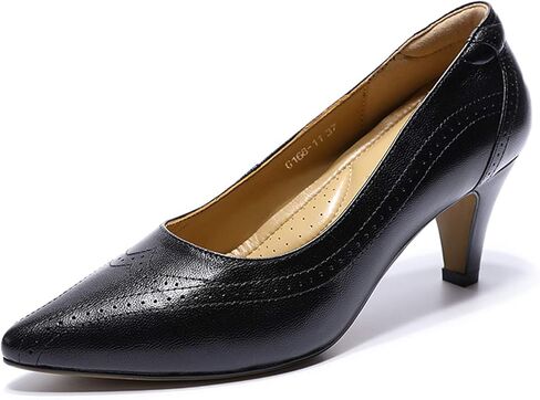 Mona flying Womens Leather Comfortable Pointed Toe Pumps 7cm High Heels Dressy Casual Office Work Shoes for Ladies in Kuwait