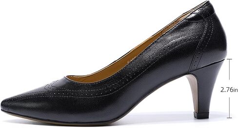 Mona flying Womens Leather Comfortable Pointed Toe Pumps 7cm High Heels Dressy Casual Office Work Shoes for Ladies in Kuwait