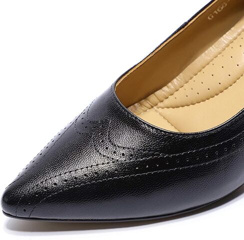Mona flying Womens Leather Comfortable Pointed Toe Pumps 7cm High Heels Dressy Casual Office Work Shoes for Ladies in Kuwait