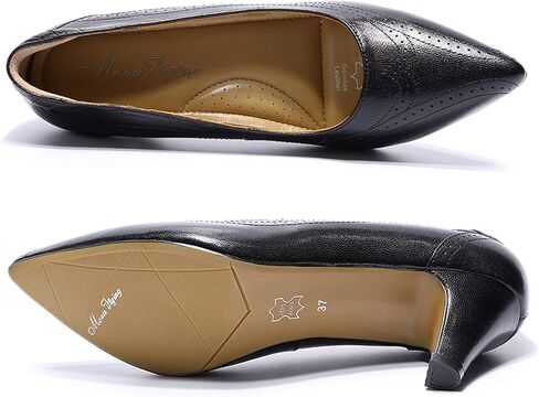Mona flying Womens Leather Comfortable Pointed Toe Pumps 7cm High Heels Dressy Casual Office Work Shoes for Ladies in Kuwait