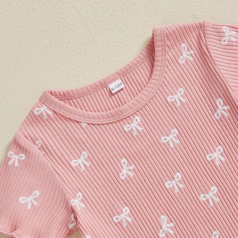 Toddler Baby Girl Summer Outfit Short Sleeve T Shirt Top Casual Shorts Set Infant Newborn Clothes 6 12 18 24 Month in Saudi Arabia