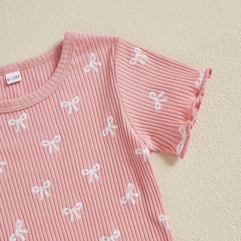 Toddler Baby Girl Summer Outfit Short Sleeve T Shirt Top Casual Shorts Set Infant Newborn Clothes 6 12 18 24 Month in Saudi Arabia