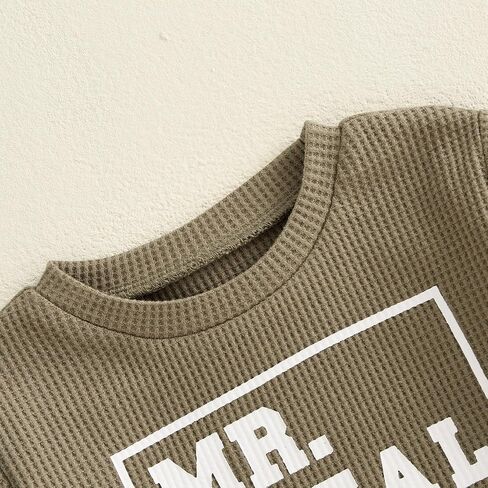 Toddler Baby Boy Clothes Letter Print Long Sleeve Crewneck Sweatshirt Tops Pants Winter Outfits 2Pcs in Kuwait