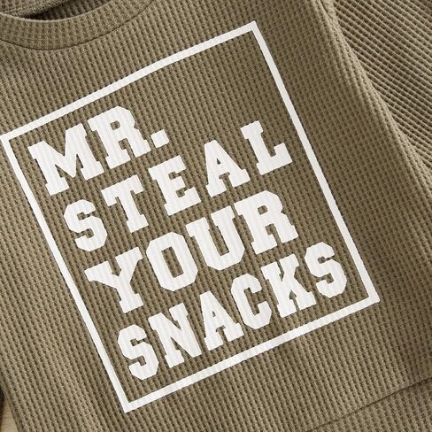 Toddler Baby Boy Clothes Letter Print Long Sleeve Crewneck Sweatshirt Tops Pants Winter Outfits 2Pcs in Kuwait