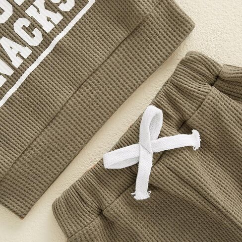 Toddler Baby Boy Clothes Letter Print Long Sleeve Crewneck Sweatshirt Tops Pants Winter Outfits 2Pcs in Kuwait