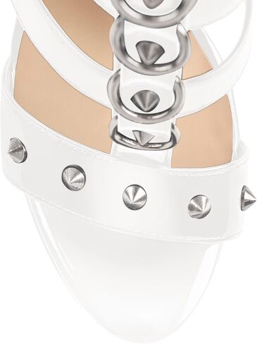 VERISSON Women's Open Toe Rivets Stud Stiletto Heels T-strappy Platform High Heels Sandals for Prom Dressing Party in Saudi Arabia