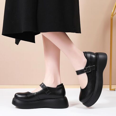 Mary Jane Shoes Women Chunky Ladies Flats Comfortable Low Heels Platform Mary Janes for Women Dressy Pumps Casual Work Shoes in Saudi Arabia