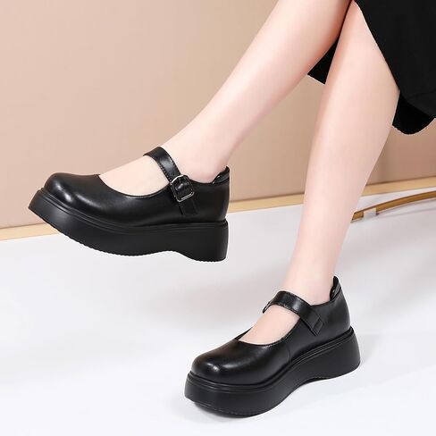 Mary Jane Shoes Women Chunky Ladies Flats Comfortable Low Heels Platform Mary Janes for Women Dressy Pumps Casual Work Shoes in Saudi Arabia