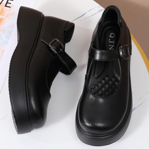 Mary Jane Shoes Women Chunky Ladies Flats Comfortable Low Heels Platform Mary Janes for Women Dressy Pumps Casual Work Shoes in Saudi Arabia