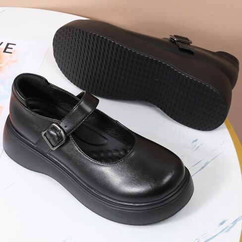 Mary Jane Shoes Women Chunky Ladies Flats Comfortable Low Heels Platform Mary Janes for Women Dressy Pumps Casual Work Shoes in Saudi Arabia
