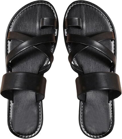 SweatyRocks Women's Criss Cross Strappy Sandals Open Toe Thong Sandals Beach Summer Slippers in Kuwait