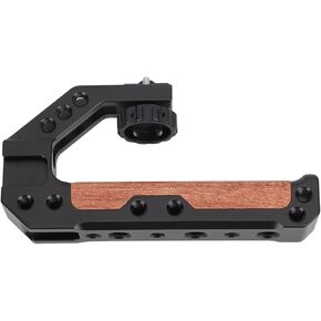 Camera Top Handle with 3 Cold Shoe Ports, Easy Installation, Multi Functional Interface, Accurate Machining, Comfortable Grip and Low Angle Shooting for DSLR Camera Cage