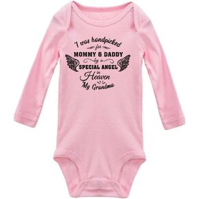 I Was Handpicked For Mommy & Daddy By Grandma In Heaven Unisex Romper Bodysuit Outfit