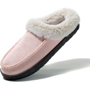 Women's Fuzzy Memory Foam Slippers Winter House Fluffy Slip-on Shoes Indoor and Outdoor