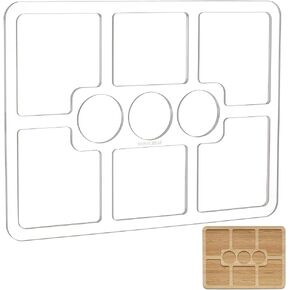 BENECREAT 9 Pocket Acrylic Valet Tray Router Templates, 11.6x15.35x0.25 Inch Rectangle Acrylic Router Jig, Clear Router Inlay Template for Wood Craft Tools Tracing Guide