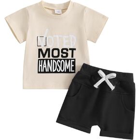 Toddler Baby Boy Summer Outfit Short Sleeve T Shirt Top Casual Shorts Set Infant Newborn Clothes 6 12 18 24 Month 2T