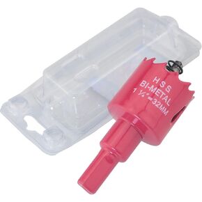 Bimetal Hole Saw M42HSS Wood Cutter Opener Stainless Steel Drill Bits Red 32mm/1.26in Woodworking Hole Drill Bits for Drilling Board Pipe Fiberboard