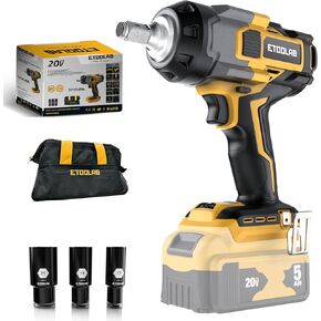 Impact Wrench 1/2 inch for DeWalt 20v Battery, Impact Wrench 750Ft-lbs(1000N.m) High Torque Brushless Electric Impact Gun, Power Impact Driver with 3-Mode Speed, LED Work Light(no battery)
