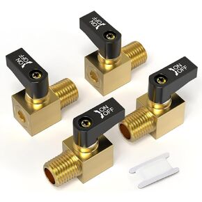 GASHER 4Pcs Air Compressor Valve, 1/4" NPT Male Brass Drain Cock Ball Valve With Plastic Case, For Air Compressor
