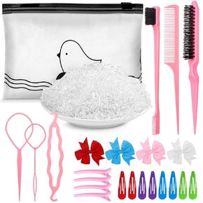 3000 Pcs Hair Rubber Bands, Soft Elastics Ties with Cutter, Topsy Pony Tail Tool for Girls' and Women's Hairstyling