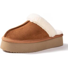 Women's Platform Slippers for Women Slip-on Slippers Winter Fluffy Warm Comfy Furry Shoes for Outdoor Indoor House