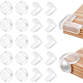 20PCS Corner Protector Baby Proof Corners Edges Clear Furniture Table Corner Protectors Strip Guards Covers Pre-Taped Transparent Safety Bumpers Baby for Table Edges Kid Child
