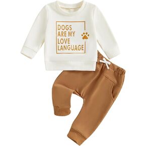 Toddler Baby Boy Fall Winter Outfit Long Sleeve Letter Print SweatshirtsJogger Pants Infant Newborn Boy Clothes