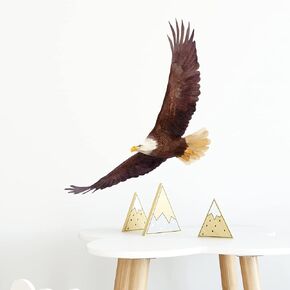 Flying Bald Eagle Wall Decal Nursery Bird of Prey Animal Wall Sticker Removable Peel and Stick Waterproof Wall Art Decor Stickers for Kids Baby Classroom Living Room Playing Room Bedroom
