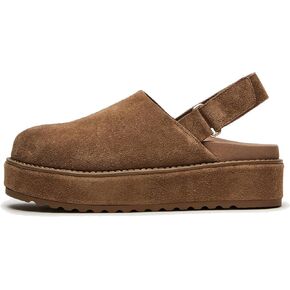 Suede Platform Clogs for Women Stylish Slip On Slippers with Round Toe with Back Strap Design for Casual Comfort and Effortless Style