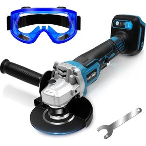 Cordless Angle Grinder for Ma-kita 18V Battery (No Battery) 4-1/2 in. Brushless Grinder,3 Variable Speed Up to 12000 RPM Battery Powered Angle Grinder,For Cutting, Griding, Polishing
