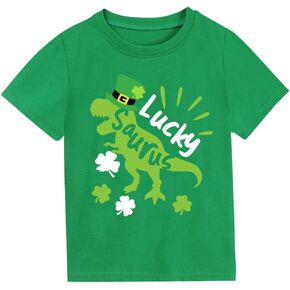Toddler Boy St Patricks Day Tshirts Clover Shamrock Short Sleeve Irish Shirts for Kids Green Tee Tops 2-8 Years in Kuwait