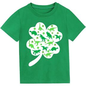 طفل طفل القديس باتريكز يوم tshirts clover شامروك القمصان الأيرلندية القصيرة للأطفال قمصان الخضراء الخضراء 2-8 سنوات