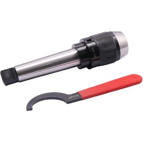 BestParts 1/32" - 5/8" Keyless Drill Chuck with Morse Taper 4 MT4 Integral Shank and 1pc Spanner Wrench APU16 for Lathe