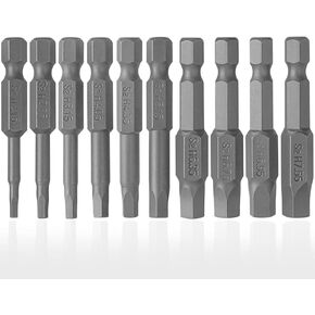 Wolfride 10pcs Magnetic Pentagon Head Screwdriver Bits Set | 50mm Length | 1/4 Inch Hex Shank | 5 Point Torx Security Tamper Proof Drive Bits H2.15-H7.35