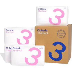Coterie The Pant Pull On Diaper, Size 3 (14-24 lbs) 144 Count, Absorbent Baby Pull On Diaper, Hypoallergenic Designed for Sensitive Skin, Clean Ingredients, Resealable Waistband, Spandex Pleating