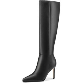 Knee High Boots Women Stiletto High Heel Tall Boots Pointed Toe Sexy Long Boots Fashion Dress Shoes with Side Zipper
