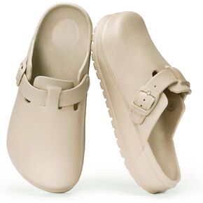 Arch Support Clogs Comfortable Mules, Non Slip Work Shoes for Nurse Chef Garden, Slip-On Cushion Slippers Sandals for Women Men