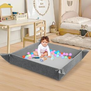 BALAPET Memory Foam Play Mat,2-in-1 Baby Activity Gym &Ball Pit Fold-Up Sides and Non-Slip Bottom,Soft Velvet Portable Mat for Kids Toddler Crawling and Play,Toys Not Included(71''*59'')