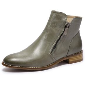 Mona flying Womens Leather Booties Ankle Boots Side Zippers Low Heel Dress Short Boots for Ladies in Saudi Arabia