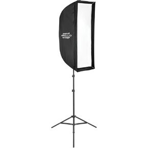 Westcott Apollo Strip (12" x 36") Light Modifier Kit with Quick Open Apollo Softbox, 8' Light Stand, Speedlight Flash Mount, and Travel Case