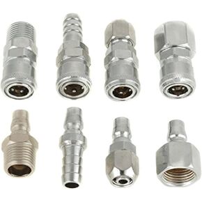 8PCS BSP 1/2" Male Thread Pneumatic Air Coupler Plug and Socket Kit Quick Connect Air Fittings Industrial Type C Quick Connect Set Air Hose Quick Coupling Connectors for Pneumatic Tool