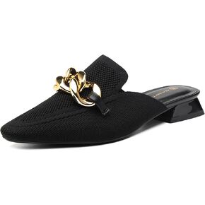 NEWBELLA Mousse Fit Women Flat Mules Commute Pointed Toe Mules Flats Slip On Slides Walking Shoes