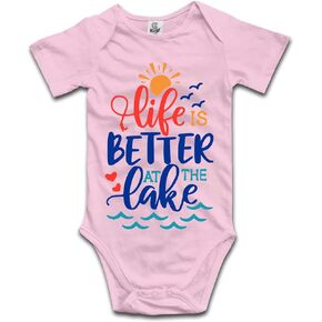 DOQOSESHY Life is Better at The Lake Baby Climbing Bodysuit Sleeveless/Long Sleeve/Short sleeve Rompers