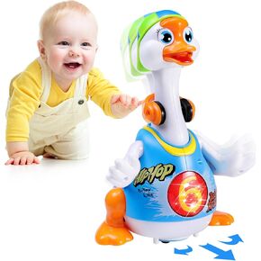 Baby Toys 12-18 Months Crawling Infant Toys Baby Musical Toys for Toddlers 1-3 Dancing Walking Swing Goose Toy Educational Interactive Light-up Gifts Toys for 1 2 3 4 5 Year Old Boys Girls Kids