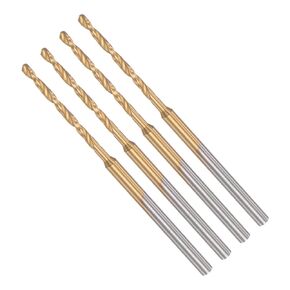 Twist Drill Bits, 1.5mm Cutting Diameter 0.09" Shank 49.5mm Length, High-Speed Steel Titanium Plated Jobber Bit Set (Applications: for Metal Wood Plastic), 4-Pieces