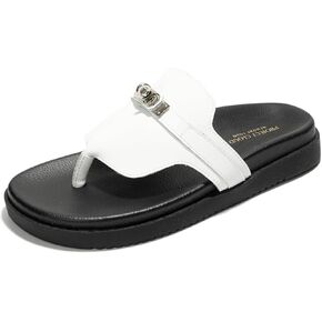 Project Cloud Genuine Leather Womens Sandals - Memory Foam Summer Sandals for Women 2025 - Slip on Slides for Women, Mules Sandals Women Footwear, Non Slip Beach Sandals for Woman (Vita)