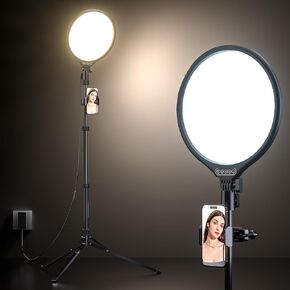 UBeesize 10" Ring Light with 62" Stand, Full Screen Ring Light Tripod for iPhone with Remote and Phone Holder, Big Ring Light for Video Recording TikTok, YouTube, Live Streaming, Makeup