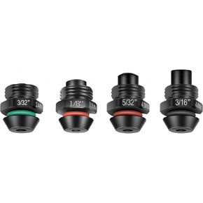 48-54-0010 3/32 in 1/8 in 5/32 in 3/16 in M12 Rivet Tool Retention Nose Pieces For Milwaukee 2550-20 M12 Rivet Tool 4 Pack